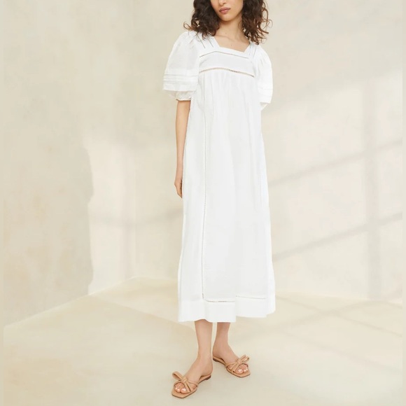 Loeffler Randall Dresses & Skirts - Loeffler Randall white puffed sleeve maxi dress SIZE M (brand new with tag!)